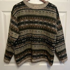 Woolrich Green Patterned Crew Neck Sweater